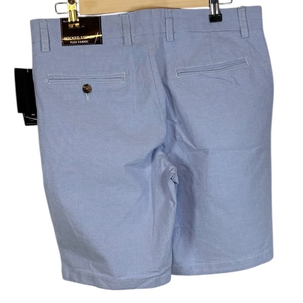 Lot of 2‎ Wicked Stitch Mens Flex Fabric Shorts Size 30 Light Blue & Red NWT